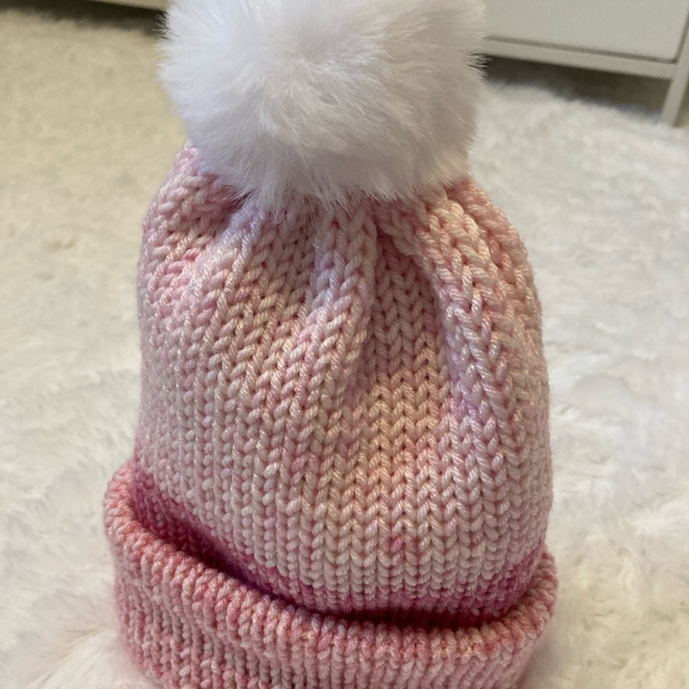 Cozy Pink Knit Pom-Pom Beanie for Kids